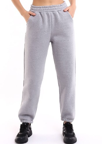 Siyah ve gri  Rahat Kesim Erkek Eşofman Altı - Görsel 2