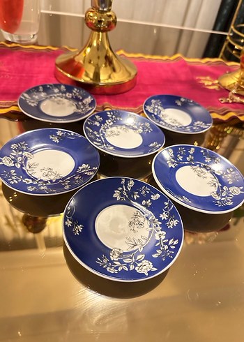 Mavi Çiçek Desenli Klasik Tabak - Görsel 3