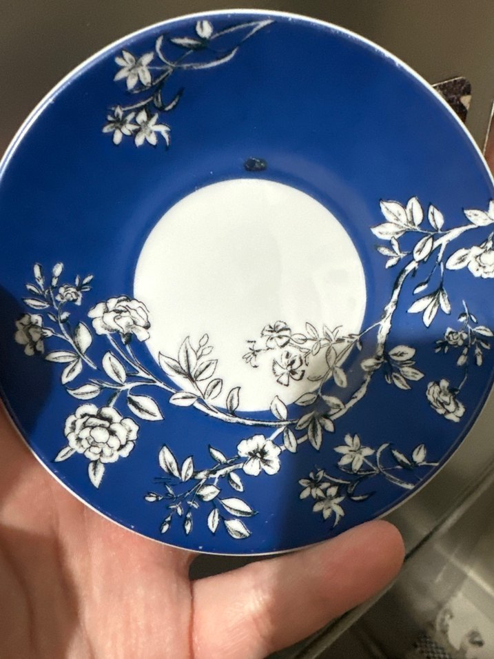 Mavi Çiçek Desenli Klasik Tabak - Görsel 4