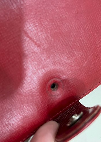 Kırmızı Deri Kadın Cüzdanı Tokalı - Görsel 3