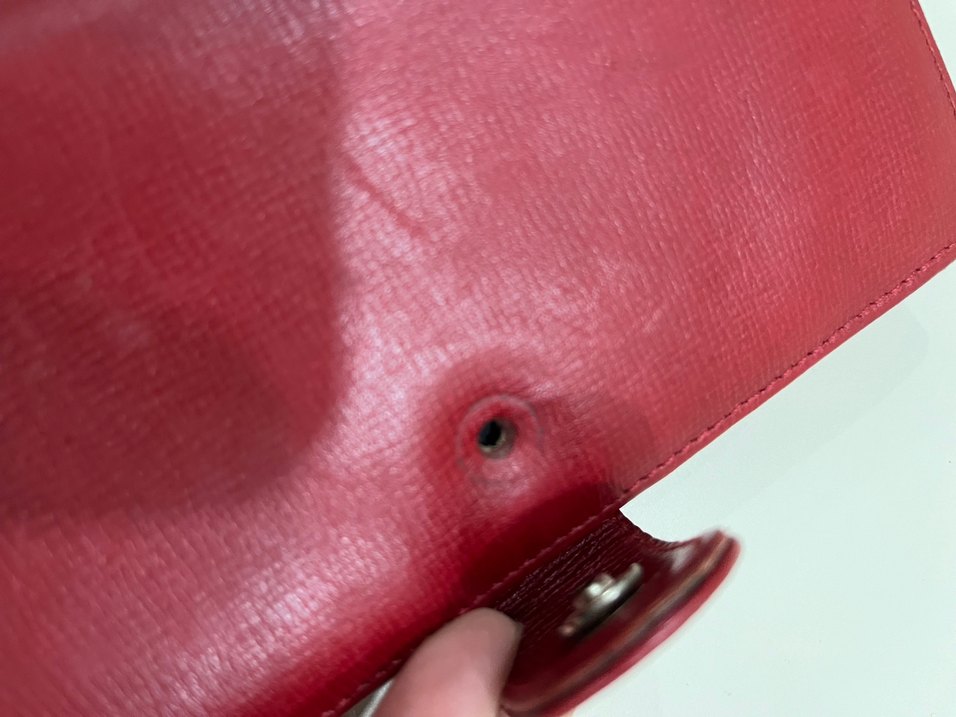 Kırmızı Deri Kadın Cüzdanı Tokalı - Görsel 3