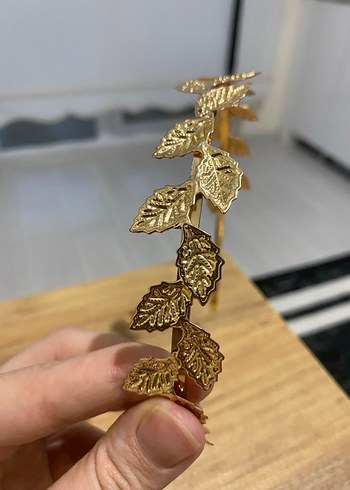 Altın Renk Zincir Detaylı Bohem Saç Aksesuarı - Görsel 3