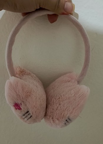 Pembe Peluş Kedi Şeklinde kulaklık - Görsel 2