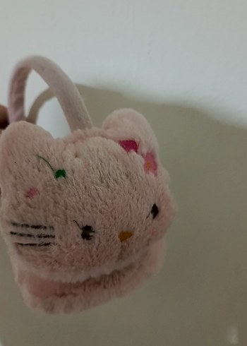 Pembe Peluş Kedi Şeklinde kulaklık - Görsel 3