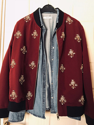 Bordo taşlı ceket