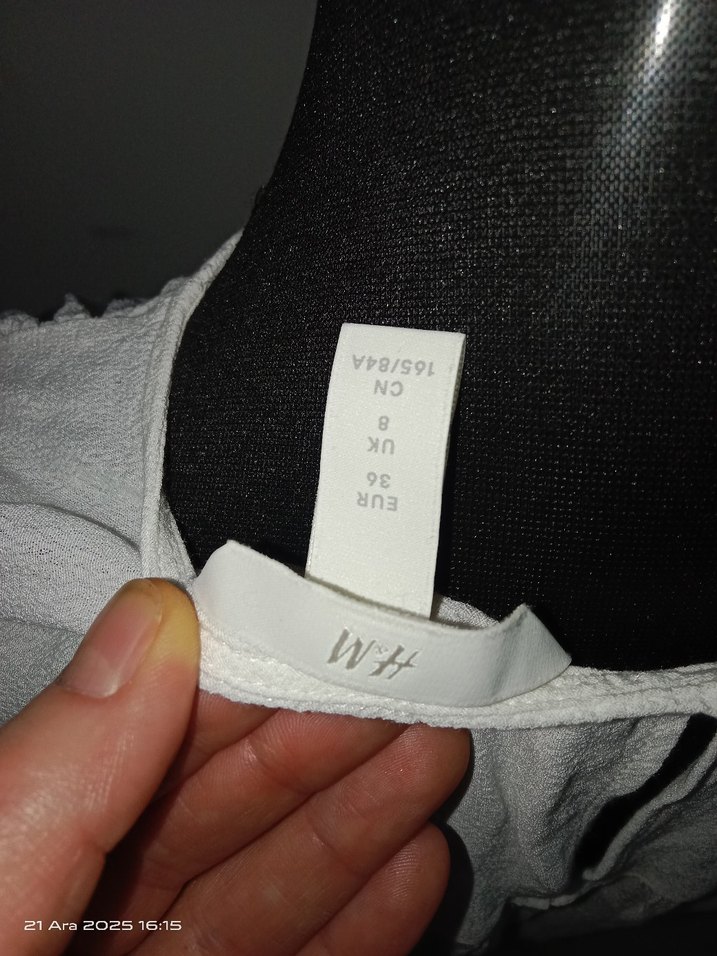 Beyaz Kadın Uzun Kollu Şifon Bluz/S - Görsel 4