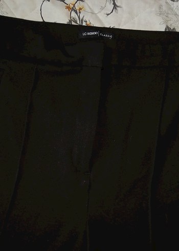 Kadın Siyah Midi Kumaş Pantolon - Görsel 2