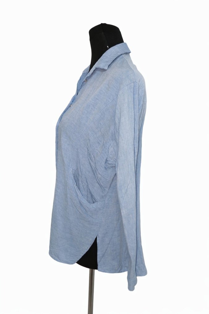 Mavi Uzun Kollu Gömlek/S - Görsel 2