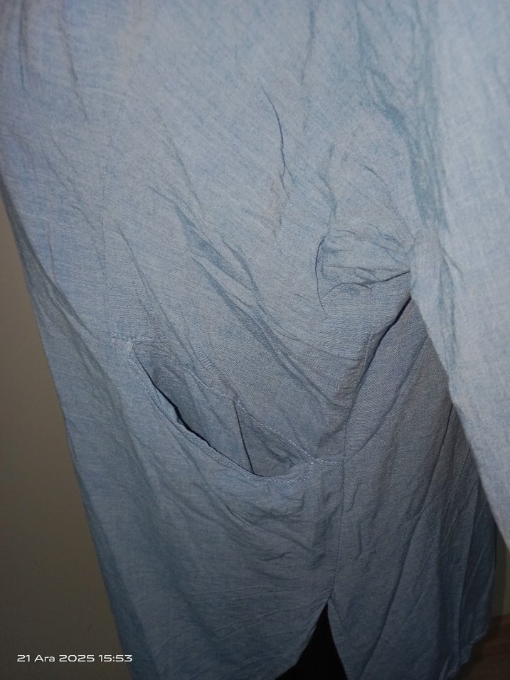 Mavi Uzun Kollu Gömlek/S - Görsel 4