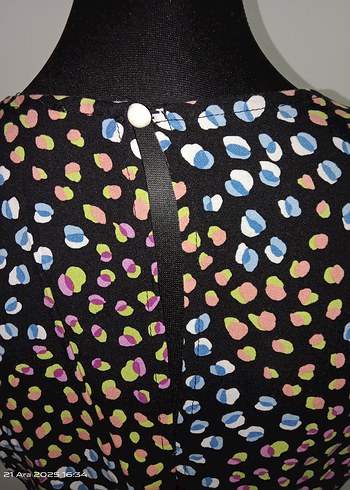 Renkli Pileli Uzun Kadın Elbise - Görsel 7