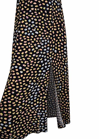 Renkli Pileli Uzun Kadın Elbise - Görsel 2