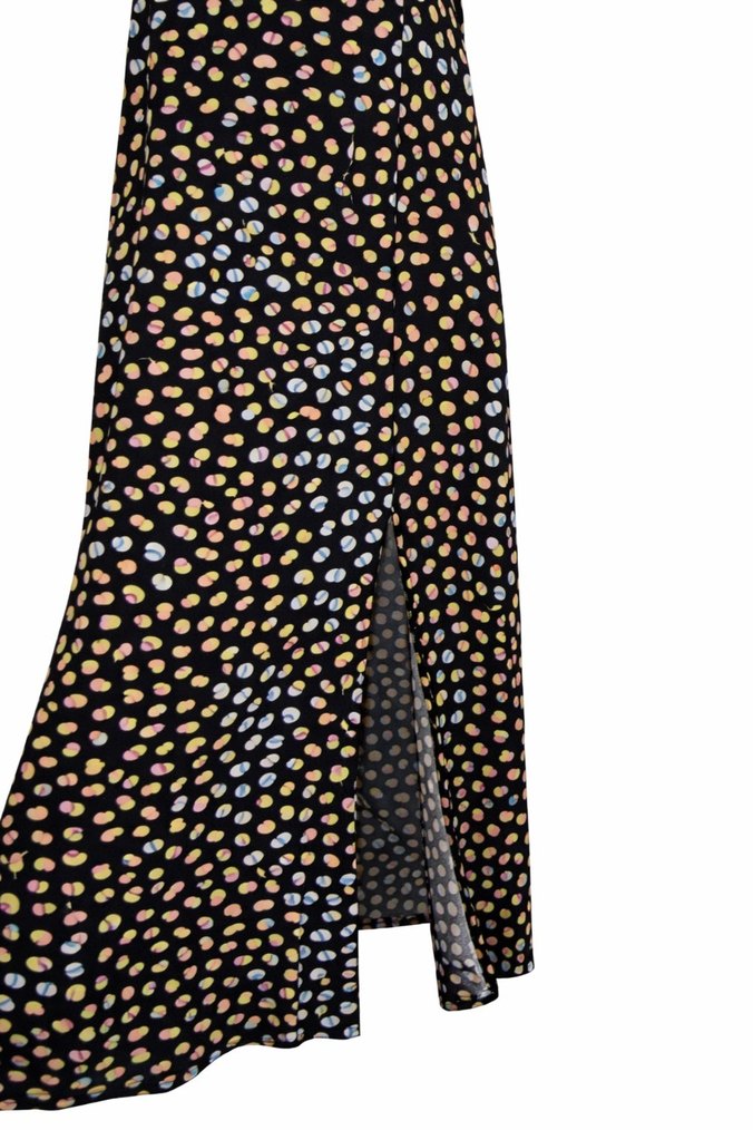 Renkli Pileli Uzun Kadın Elbise - Görsel 2