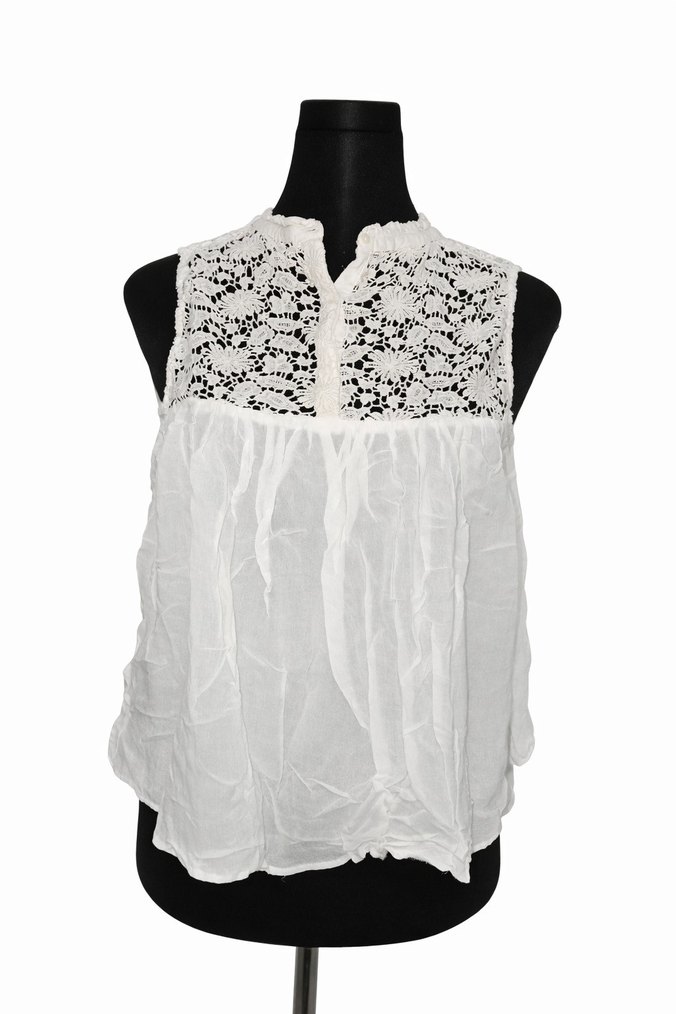 Dantel Detaylı Beyaz Straplez Bluz/L - Görsel 2