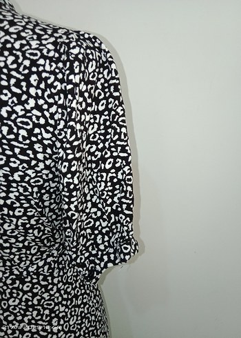 Bohem Siyah Zebra Desenli Kemerli Uzun Elbise 40 - Görsel 7