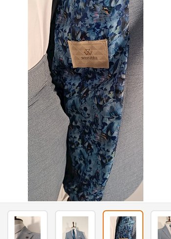 wenitto koyu Gri Düğmeli Modern Klasik Erkek Takım - Görsel 2