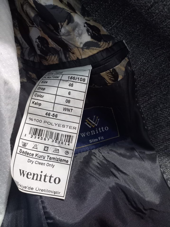 wenitto koyu Gri Düğmeli Modern Klasik Erkek Takım - Görsel 5