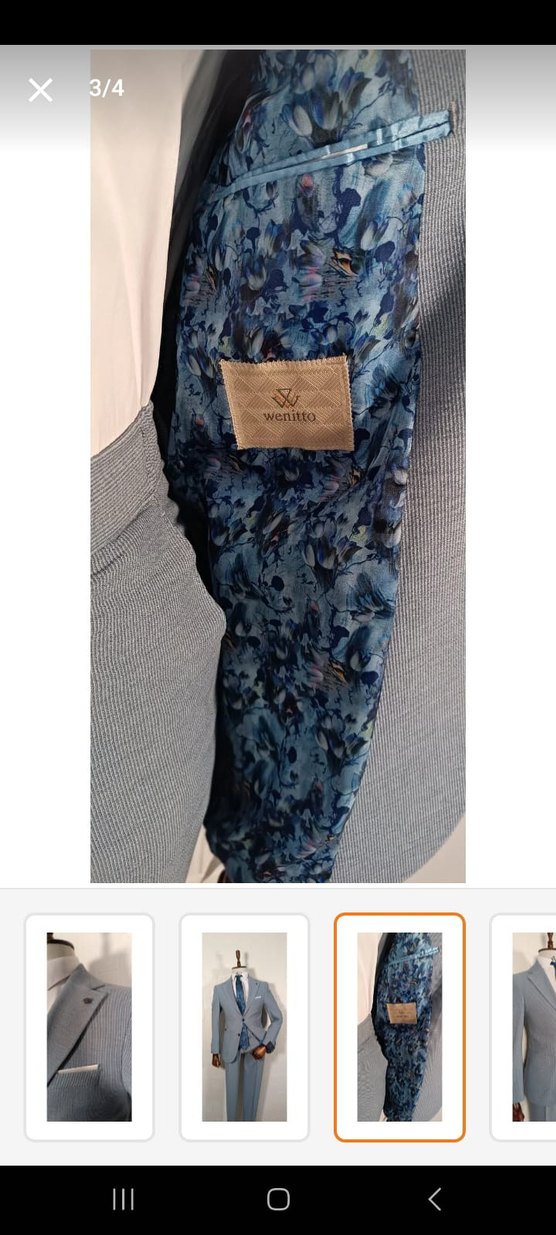 wenitto koyu Gri Düğmeli Modern Klasik Erkek Takım - Görsel 2