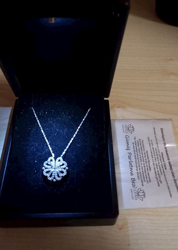 925 ayar gümüş Renkli Kalp Desenli Zincir Kolye - Görsel 4