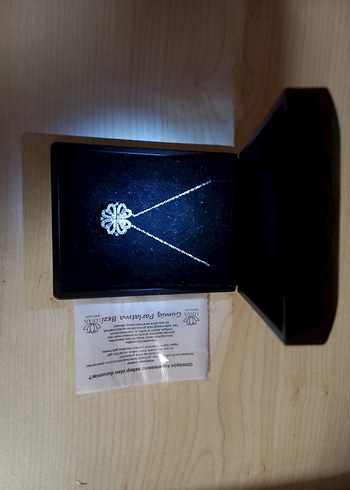 925 ayar gümüş Renkli Kalp Desenli Zincir Kolye - Görsel 2