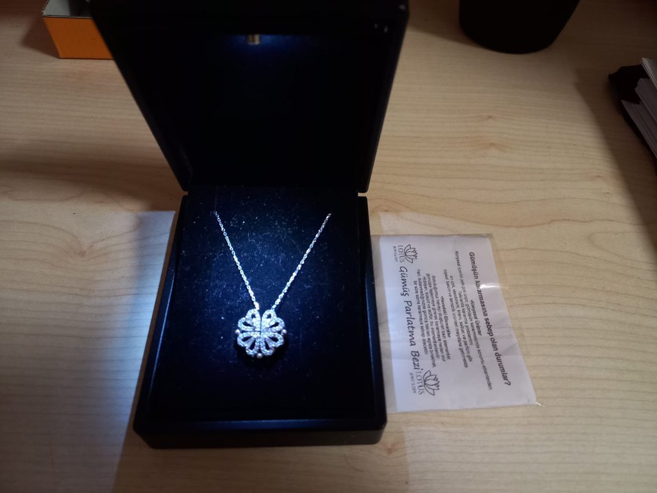 925 ayar gümüş Renkli Kalp Desenli Zincir Kolye - Görsel 4