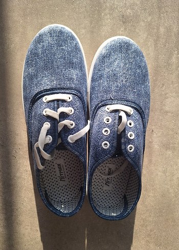 Mavi renk yazlık espadril ayakkabı - Görsel 2