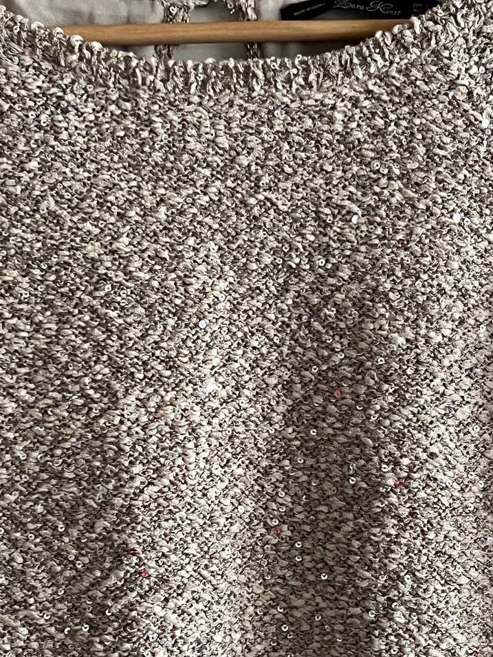 Bej Gri Örgü Kadın Kazak - Görsel 3