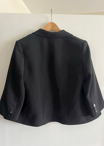 Siyah Düğmeli Midi Kadın Blazer Ceket - Görsel 2