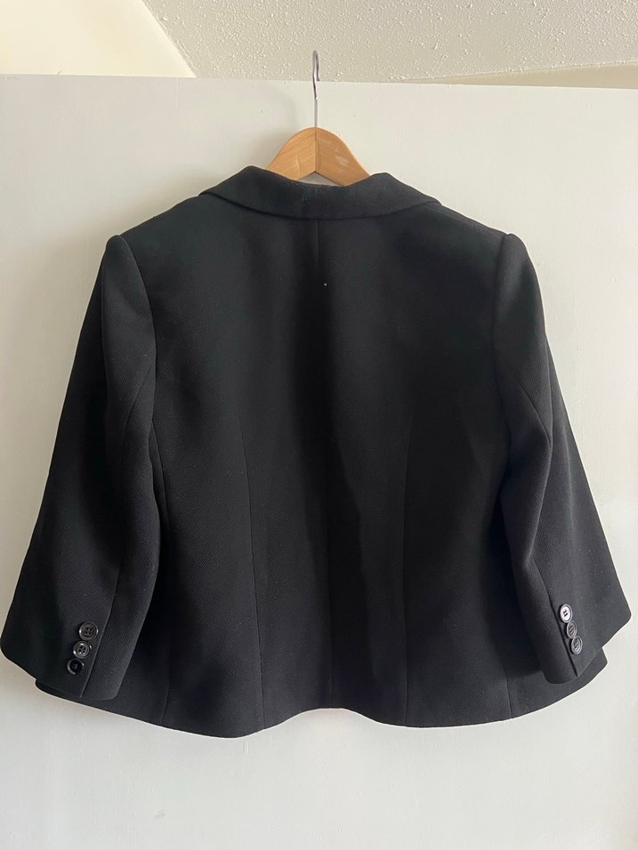 Siyah Düğmeli Midi Kadın Blazer Ceket - Görsel 2