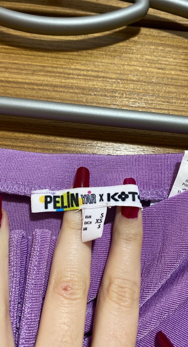 Mor/Lila Drapeli Uzun Kadın Etek - Görsel 2