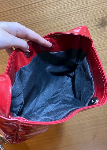 Parlak Kırmızı Kadın Rugan Çanta - Görsel 2