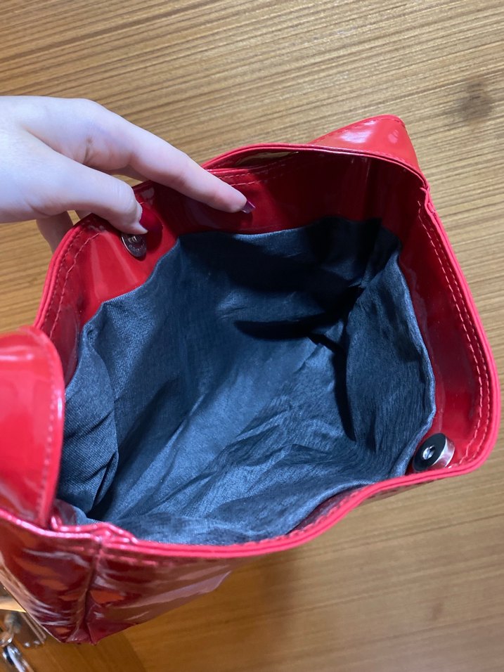 Parlak Kırmızı Kadın Rugan Çanta - Görsel 2