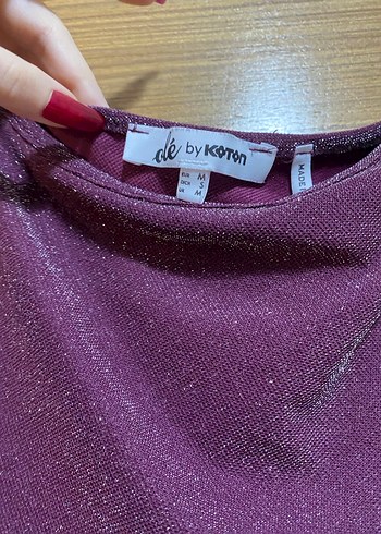 Parlak Mor Tek Kol Mini Bluz - Görsel 3