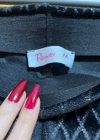 Kadın Siyah Parlak Desenli İspanyol Paça Kadife Pantolon - Görsel 3