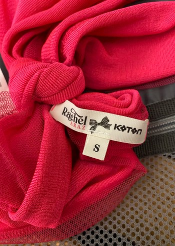 Neon Pembe/ Fuşya Kalp Toka Detaylı Bağlamalı Crop Büstiyer - Görsel 3