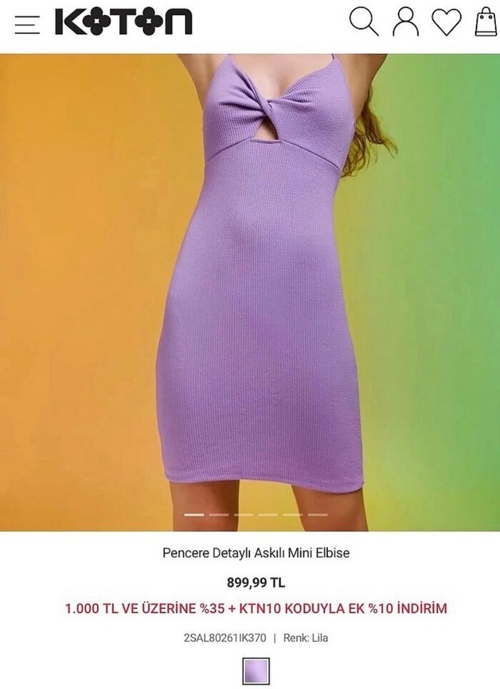 Mor İnce Askılı Midi Triko Elbise - Görsel 3