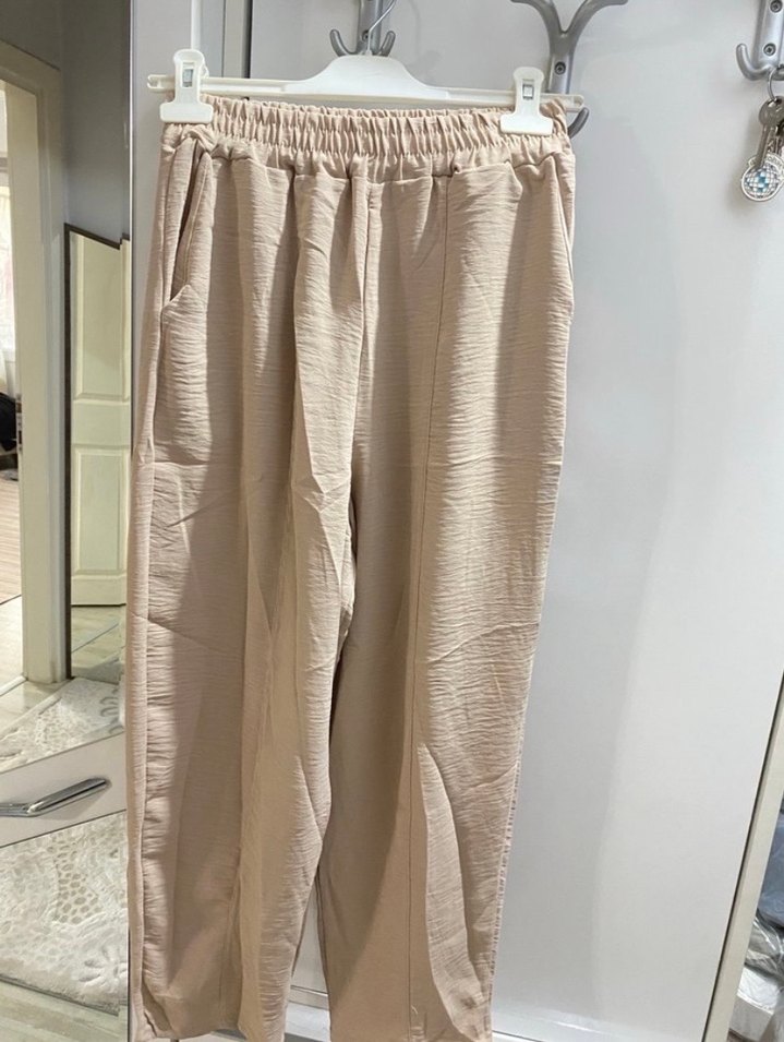 Bej Bohem Salaş Sabahlık ve Pantolon Takımı - Görsel 4