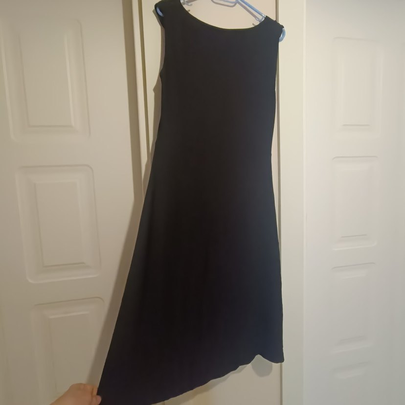 Siyah,degaje yakalı,kolsuz elbise - Görsel 3