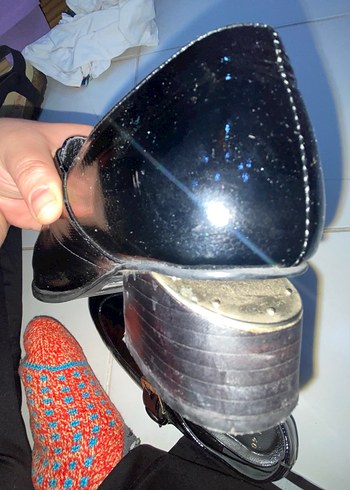 Siyah Yılan Desenli Tokalı Topuklu Kadın Ayakkabı - Görsel 6