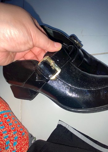 Siyah Yılan Desenli Tokalı Topuklu Kadın Ayakkabı - Görsel 10