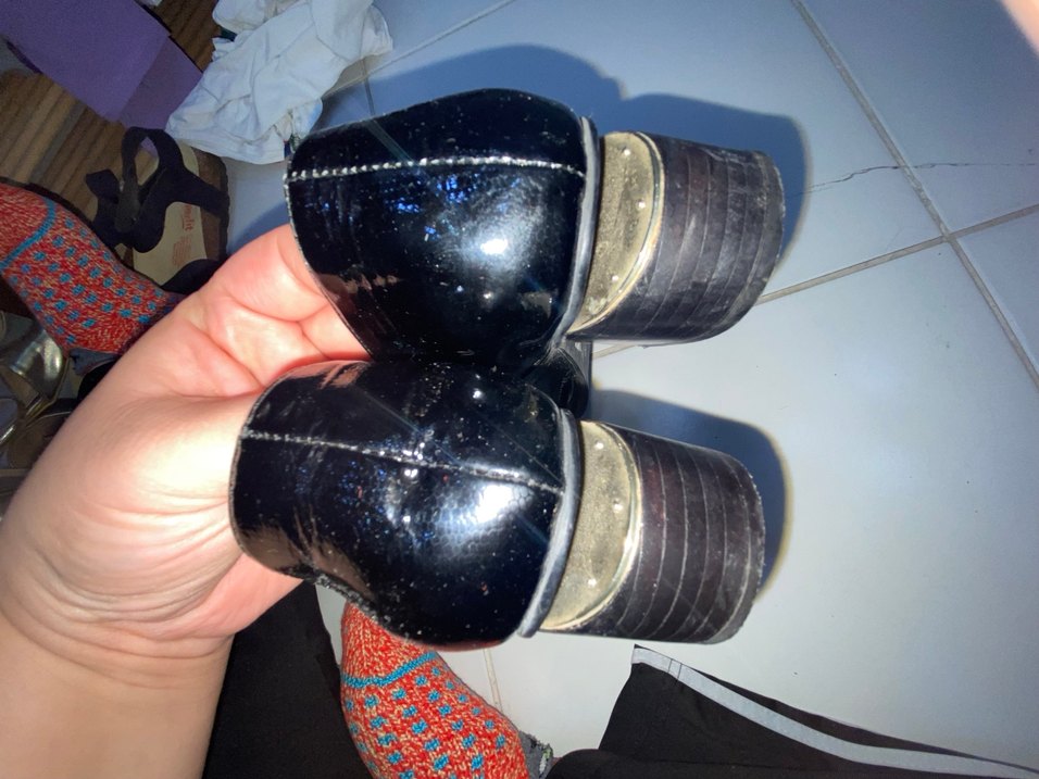 Siyah Yılan Desenli Tokalı Topuklu Kadın Ayakkabı - Görsel 2