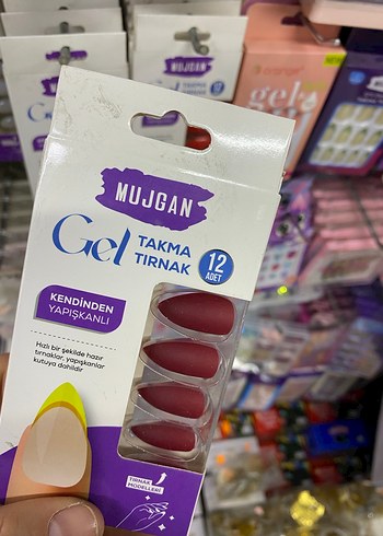 Mujgan Kırmızı Jel Takma Tırnak 12'li - Görsel 2
