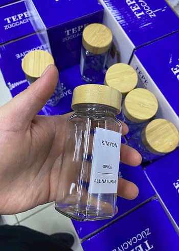 Bambu Kapaklı Cam Baharat Şişesi - Görsel 4