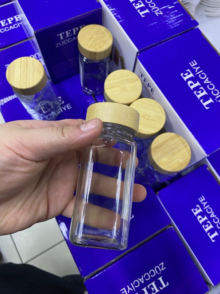 Bambu Kapaklı Cam Baharat Şişesi - Görsel 2