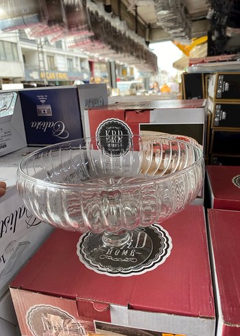 Parlak Baskılı Beyaz Ayaklı Tabak - Görsel 4