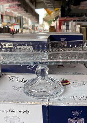 Parlak Baskılı Beyaz Ayaklı Tabak - Görsel 5