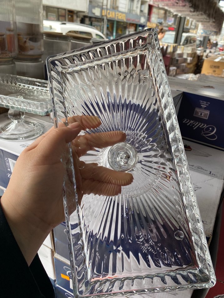 Parlak Baskılı Beyaz Ayaklı Tabak - Görsel 2