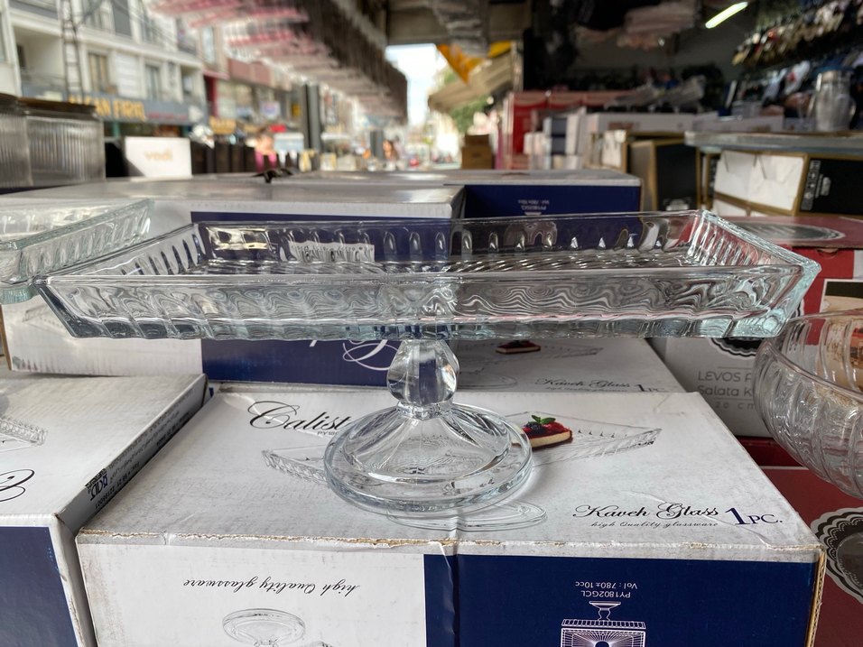 Parlak Baskılı Beyaz Ayaklı Tabak - Görsel 5