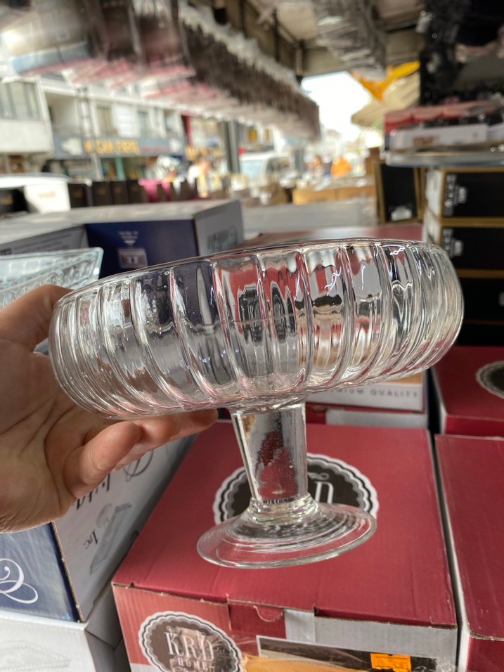 Parlak Baskılı Beyaz Ayaklı Tabak - Görsel 3