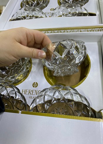 Parlak Altın Detaylı Cam Kase Seti - Görsel 2