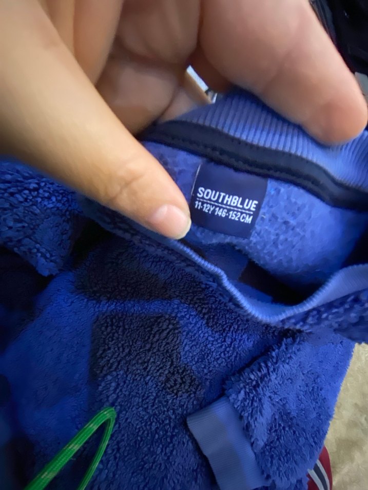 Erkek Mavi Polar Sweatshirt Velcro Detaylı - Görsel 2